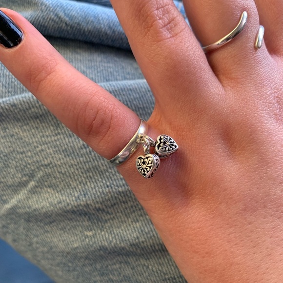 NEW 925 silver ring size 4 with pink and red heart-shaped stones - Picture 3 of 8